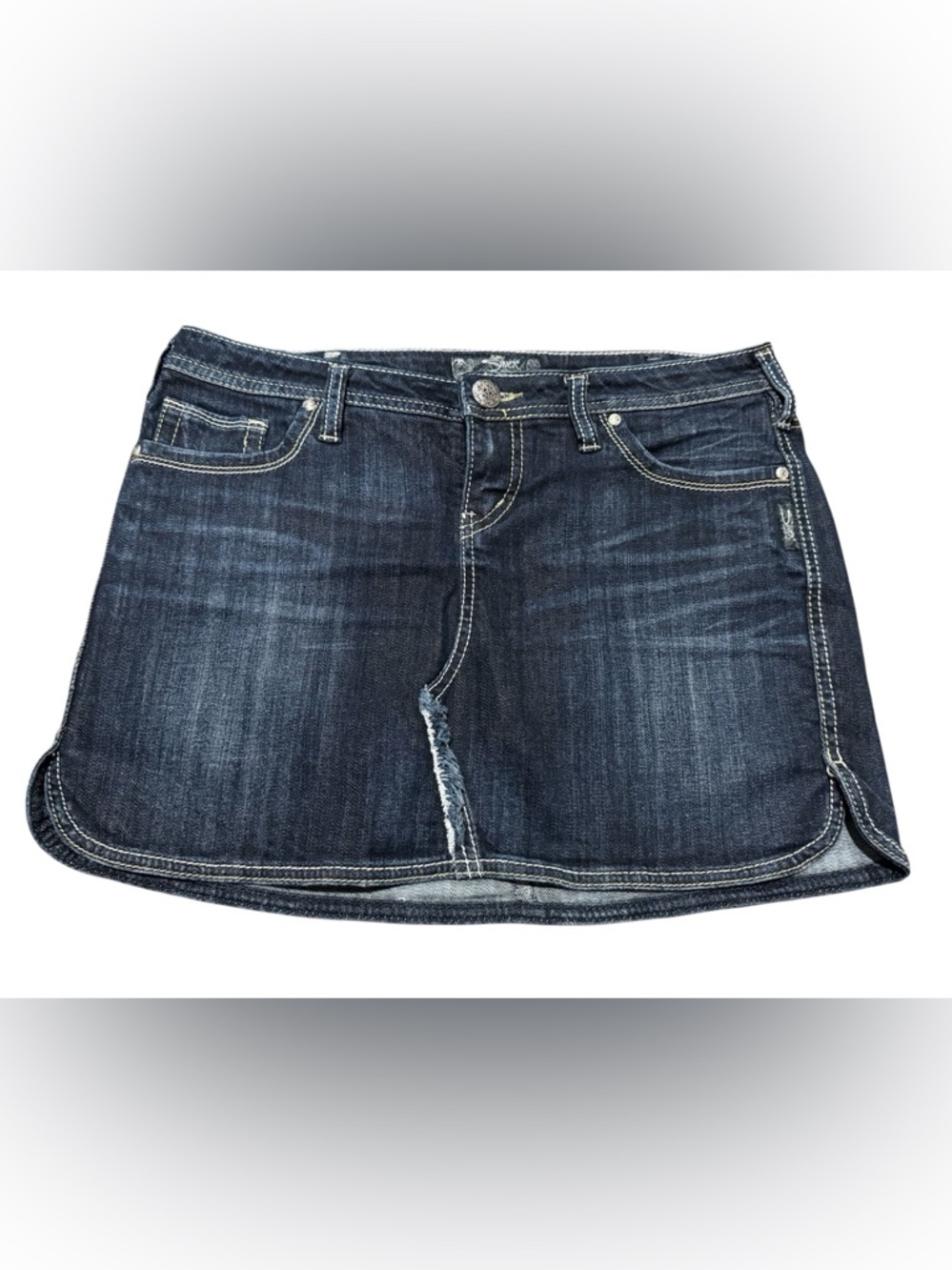 Silver Jeans Janet Mini Dark Wash Denim Jean Skirt Size 30